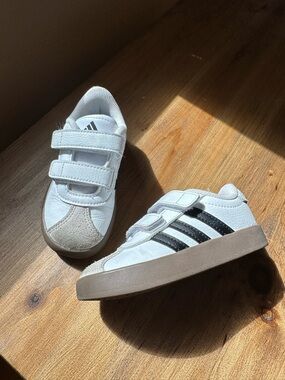 Adidas Vl Court 3.0 Kids Shoes: White Core Black Gray